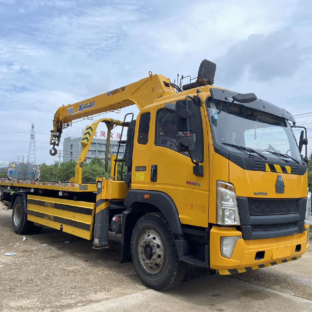 Used Sinotruk Howo Crane Flatbed Truck for Sale9