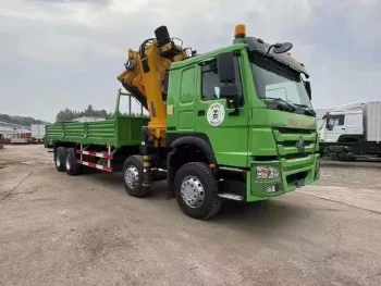 Used Sinotruk Howo 8×4 12Tons Knuckle Boom Crane for Sale