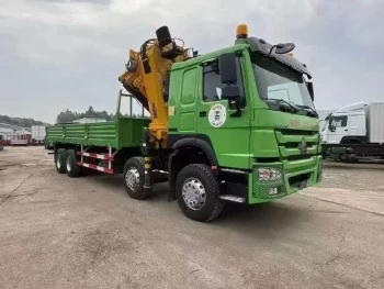 Used Sinotruk Howo 8×4 12Tons Knuckle Boom Crane for Sale2