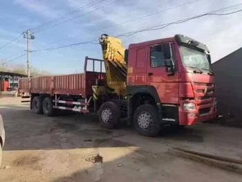 Used Sinotruk Howo 8×4 12Tons Knuckle Boom Crane for Sale4