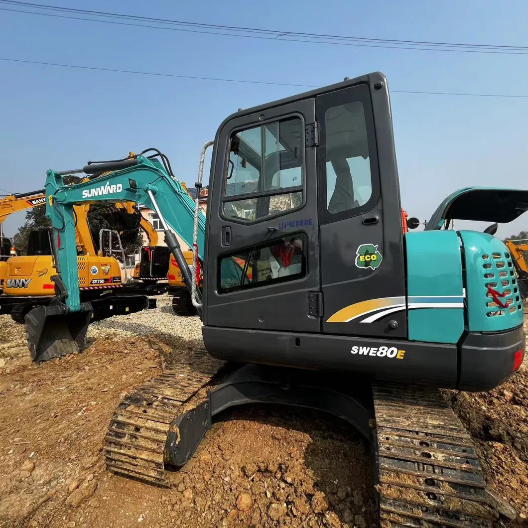 Second-Hand Small Size Excavator Sunward Intelligence 80 Crawler Construction Machinery 90% New